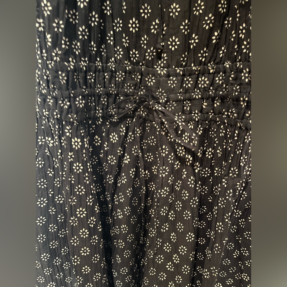 NWT - J. Crew Women’s Crinkled Maxi Dress - Black/White Block Print - Sz M - Picture 11 of 15
